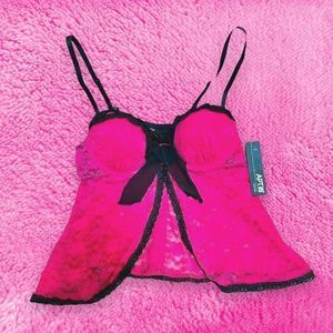 Rose Pink Floral Lace Camisole